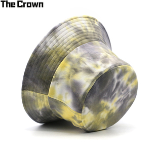 Casquette Bob Tie-Dye Personnalisable avec Logo Jaune Gris en Sergé de Coton Style Streetwear Vente en Gros - Product Image 3