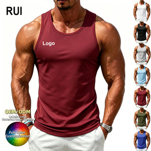 Gilet sans manches à col rond pour homme RUIQUWIN, séchage rapide, respirant, 100% polyester, style sportif, couleur unie, tissu 170g pour l'été - Product Image 1