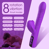 Distributeur TT FOREST Vibromasseur G-Spot à 8 vitesses avec fonction de succion et de poussée, tige extensible, rechargeable par USB, étanche, pour femmes adultes