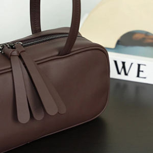 Sac bowling en cuir de vachette mat haut de gamme et tendance, grande capacité, sac à bandoulière pour femme - Product Image 5