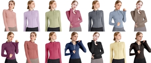 Veste <span class=keywords><strong>de</strong></span> <span class=keywords><strong>sport</strong></span> pour <span class=keywords><strong>femme</strong></span>, coupe ajustée, manches longues, sans couture, respirante, séchage rapide, personnalisable, pour le cyclisme et la course en extérieur, grandes tailles - Product Image 6