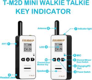 Рация HELIDA T-M2D 128CH 400-520 МГц мини двухстороннее радио гарнитура Hands Free Walkie Talkie - Product Image 4