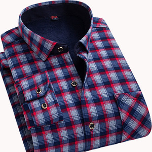 Camicia da uomo invernale calda in pile <span class=keywords><strong>a</strong></span> manica lunga con bottone con risvolto <span class=keywords><strong>a</strong></span> colletto all'ingrosso - Product Image 3