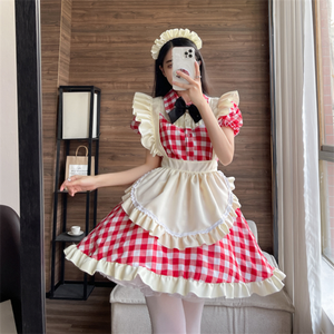Robe de servante Lolita mignonne de style <span class=keywords><strong>japonais</strong></span>, grande taille, à prix avantageux, tenue de servante, robe d'anime, uniforme de cosplay - Product Image 1