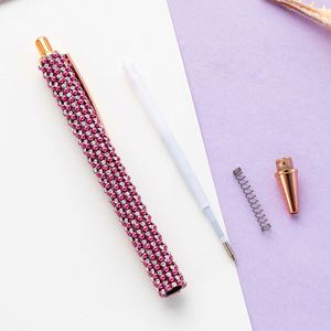Stylos à bille en métal multicolores, mignons, avec perles et motifs cœurs, pour étudiants, vente en gros, parfaits comme cadeaux publicitaires - Product Image 4