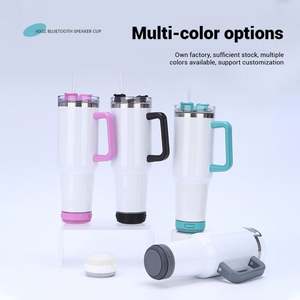 40Oz Bluetooth Speaker Tumbler With Handle <b>Double</b> <b>Walled</b> Stainless Steel Insulated Bottle - Product Image 1