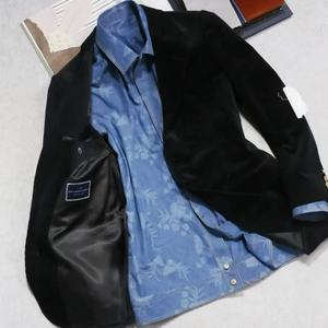 Blazer de pana para hombre Holland Sherry, estilo británico, <span class=keywords><strong>medio</strong></span> entallado, con botones dorados, chaqueta de un solo pecho, traje de negocios - Product Image 4