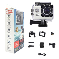 Caméra d'action étanche noire compacte 720p avec carte MicroSD, écran LCD 2,0 pouces, grand angle 140° pour l'aventure