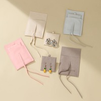 Pochette en velours A1 Heritage Tone avec nœud en ruban, logo personnalisé, 8x8cm, emballage de bijoux en tissu doux pour la mise en valeur des pierres précieuses