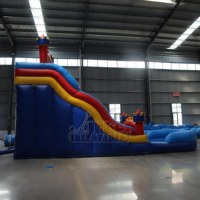 Tobogán Acuático Inflable Comercial IBL con Piscina, Tobogán Inflable de Doble Carril para Niños, Parque Infantil para Alquiler en Eventos