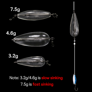 Lanceur assisté pour leurres de pêche, dispositif de longue portée <span class=keywords><strong>flottant</strong></span> et coulant, accessoires Texas Rig avec paillettes et contrepoids - Product Image 3