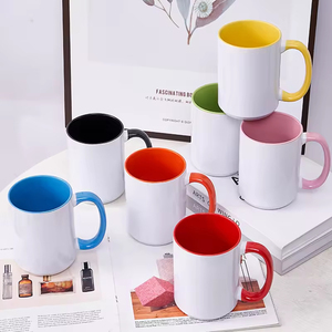 Tazas de Porcelana de 15 oz, para Sublimación, con Revestimiento Exterior Blanco, Interior de Color, Tazas de Cerámica Personalizadas con Asa de Color - Product Image 4