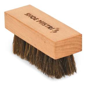 Hand Made Natural Horse Hair Shoe Brush Premium Wooden Handle for Polishing Buffing Shining Leather Shoes <b>Boots</b> Loafers Formal - Product Image 1