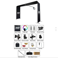 YPT 360 Photomaton suspendu en alliage d'aluminium pour 1 à 15 personnes, compatible avec plusieurs appareils (smartphones/iPad/GoPro/tablettes), Bluetooth/Wi-Fi/USB