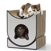 Maison pour chat en carton avec griffoir, espace de repos pour chatons et chats adultes
