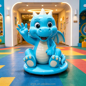 A165 Popolare Scultura in FRP di Drago Alato Seduto, Statua Cartoon Lucidata a Mano Senza Giunture, Decorazione per Interni di Hotel e Hall - Product Image 1