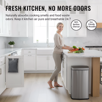 FYD 200g Sac désodorisant écologique en charbon de bambou solide pour la maison et la cuisine – Contrôle des odeurs et de la graisse