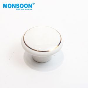Poignée de porte en céramique classique à un seul trou, poignée ronde pour armoire de cuisine, boutons en porcelaine pour tiroirs. - Product Image 4