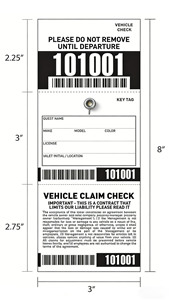 Biglietti per Valet Parking a 3 Parti <span class=keywords><strong>con</strong></span> Codice a Barre, Numerati, <span class=keywords><strong>con</strong></span> Scontrino per Ritiro Chiavi, Perforati - Product Image 2