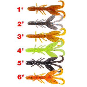 Señuelo de camarón de cristal blando transfronterizo de 55 mm para pesca de lubina, cebo artificial de lombriz para pesca de fondo, paquete de 12 piezas - Product Image 3