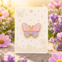 Broche Papillon Rose 3D en Émail Souple, Ailes Violettes Lavande, Bijoux de Printemps, Épingles en Métal, Vente en Gros, Épingles de Revers, Badges Personnalisés