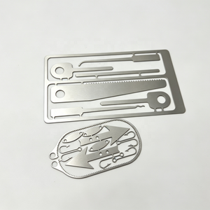 Herramienta de rescate de emergencia de acero inoxidable grabada químicamente a medida, tamaño tarjeta de crédito, para supervivencia al aire libre y camping, con herramienta de escape de capturados - Product Image 3