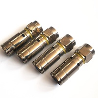 Connecteur RCA RF à compression en laiton pour câble coaxial RG6, placage nickel noir