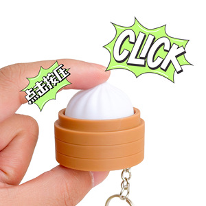 Llavero Promocional de Juguete con Diseño 3D de Bollo al Vapor, Colgante de Dibujos Animados Lindo con Clic Antiestrés - Product Image 2