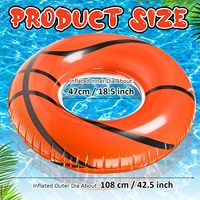 2 Stück 42,5 Zoll PVC Aufblasbare Basketball-Pool-Schwimmreifen |   Schwimmring & Pool-Schlauchboot für Strand-Themenpartys für Erwachsene