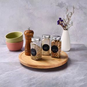 Maison Bambou Bois Antidérapant Spinner pour Cuisine Garde-Manger Réfrigérateur Placards ou Comptoir Organisateur Rotatif étagère à épices - Product Image 5