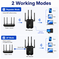 Répéteur WiFi 300 Mbps, amplificateur de portée sans fil 2,4 GHz, mode AP WPS Plug and Play, port Ethernet pour la maison