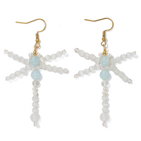 84 types de boucles d'oreilles pendantes faites à la main en fil torsadé et perles pour femmes, boucles d'oreilles en pierres colorées, modèles variés