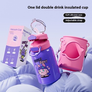 Tasse thermos en acier inoxydable 316 pour enfants avec lanière cadeau d'étudiant portable de dessin animé de gros <span class=keywords><strong>ventre</strong></span> pour les étudiants - Product Image 2