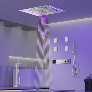 Set <span class=keywords><strong>doccia</strong></span> nascosta a LED multifunzione rubinetti termostatici con finitura cromata corpo ottone In ceramica con soffitto a parete da <span class=keywords><strong>incasso</strong></span> <span class=keywords><strong>doccia</strong></span> a pioggia - Product Image 2