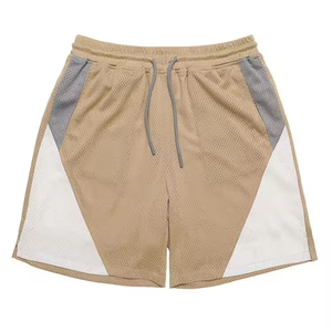 Pantalones Cortos Deportivos Casuales Personalizados para Hombre, con Costuras Elásticas de Malla de Poliéster de Color, Transpirables para Verano, para Fitness - Product Image 2