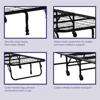 Cadre de lit simple en métal robuste, minimaliste, convertible, extensible et pliable, pour usage hôtelier, taille et couleur personnalisables