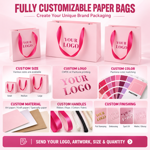 Bolsa de Papel Kraft con Asa Larga para Regalo, con Logotipo Estampado en Oro, Bolsa de Regalo para Alimentos, Bolsas para Entrega de Comida, Lote de Bolsas para Comestibles - Product Image 4