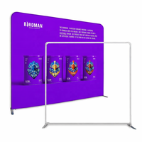 Support mural pour toile de fond en tissu tendu, personnalisable avec logo, en polyester, réutilisable, à montage rapide, avec coussin de protection, pour salon professionnel