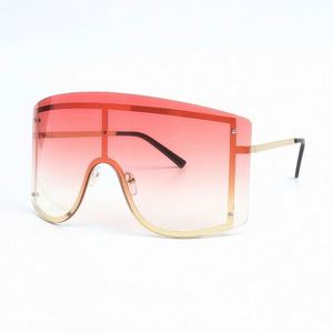 2020 Newest Arrivals UV400 Colorful Oversized Frame Rimless One Piece Lens <b>Sunglasses</b> for Women. - Product Image 3