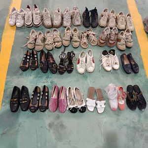 Used Ladies Casual Shoes Flat Sneaker Leather Slip-On Walking Style Wholesale Products <b>by</b> Pairs - Product Image 1