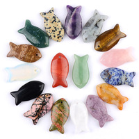 Décoration en Pierre Naturelle Sculptée en Forme de Poisson 20*38*7mm, Améthyste et Quartz Rose, Accessoires de Bijoux DIY, Vente Chaude