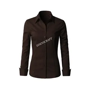 Blusa con botones y cubierta de alta calidad, Blusa de manga larga con precio al por mayor, blusas personalizadas, blusas para mujer, blusas de Bangladesh