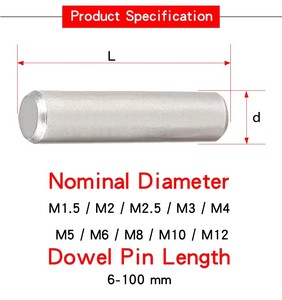Goupilles cylindriques droites en acier de haute précision, chanfreinées, sur mesure, pour machines de moulage et pièces de positionnement, conformes aux normes ASME/DIN/ISO - Product Image 3