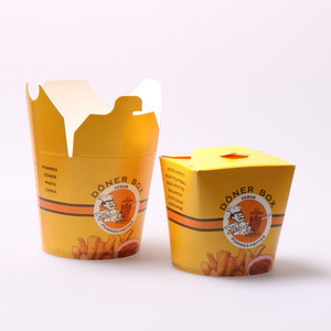 Hộp Đựng Mì Trung Quốc Giấy Dùng Một Lần Rẻ Hơn Cấp Thực Phẩm Có In Hình, Hộp Đựng Bánh Bao, Hộp Kebab - Product Image 4