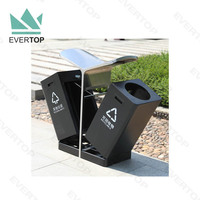 DA-307 Poubelle extérieure pour rues Double poubelle Ordures de jardin Poubelle extérieure moderne Parc Poubelles commerciales extérieures