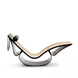 Chaise longue <span class=keywords><strong>de</strong></span> luxe d'extérieur avec cadre incurvé, chaise <span class=keywords><strong>de</strong></span> relaxation haut <span class=keywords><strong>de</strong></span> gamme personnalisée pour villa, <span class=keywords><strong>jardin</strong></span> ou bord <span class=keywords><strong>de</strong></span> piscine - Product Image 3
