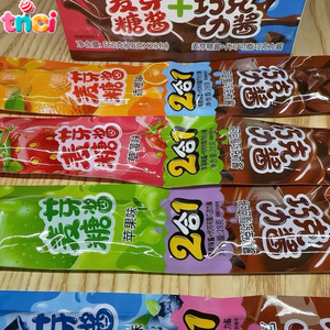 Lot en gros de confiseries à tremper à la confiture de fruits avec bâtonnets de sirop colorés pour les goûters post-écoliers des enfants et les commerces de détail locaux - Product Image 1