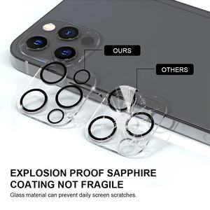 Protection d'objectif d'appareil photo en verre trempé personnalisée avec impression sur soie, anti-taches, étanche et résistante aux rayures pour iPhone 15, 16, 17 Series - Product Image 3