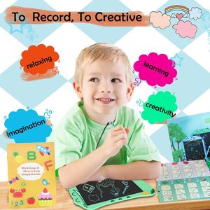 Bloc de Dibujo Electrónico LCD de Plástico con Diseño de Dibujos Animados para Niños, Atractivo Pizarra de Dibujo con Bloc de Notas, Juguetes Educativos de Matemáticas - Product Image 5