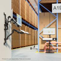Support d'écran ergonomique Ergofirst, réglable, à bras unique, en métal noir, pour bureau et domicile, inclinaison à 90 degrés, 32 pouces, charge maximale 10 kg